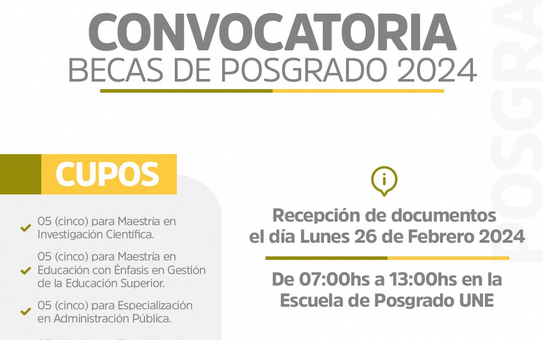 Convocatoria Abierta para Becas de Posgrado 2024 – ESPO UNE y Rotary Club